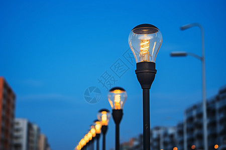 现代电力照明的城市街道背景图片