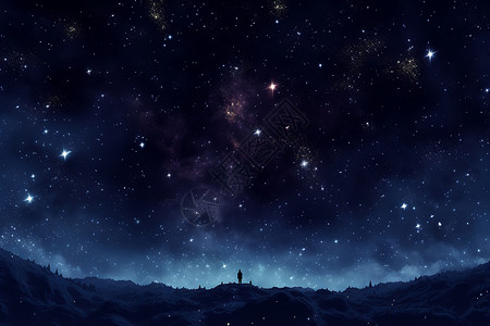 乌兰巴托的夜夜空中星光璀璨设计图片