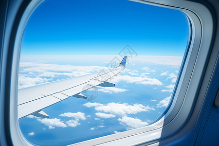 飞机窗外的云海背景图片