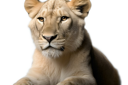 白狮子的凝视高清图片