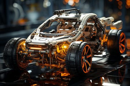 未来工坊汽车引擎背景图片