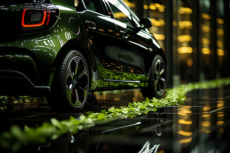 科技创新智能宣传展板绿色创新汽车背景