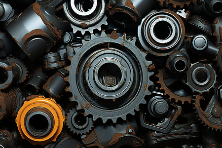 机械齿轮工业废料高清图片