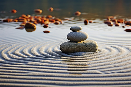 宁静的石头平衡的石头高清图片