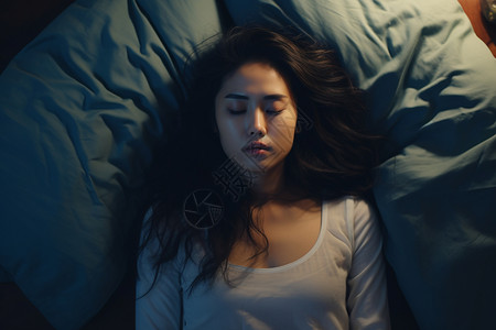 深夜睡眠的女子背景图片