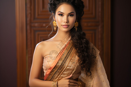 泰式服装泰国古装女子背景