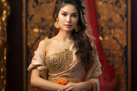 泰式服装女子背景图片