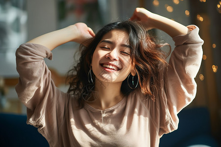 舞动女孩快乐舞动的美女背景