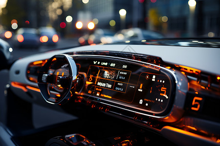 电子仪表素材汽车中的方向盘和仪表器设计图片