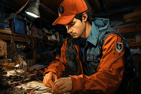 男性的汽车修理师背景图片