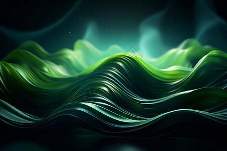 抽象绿色波浪概念图背景图片