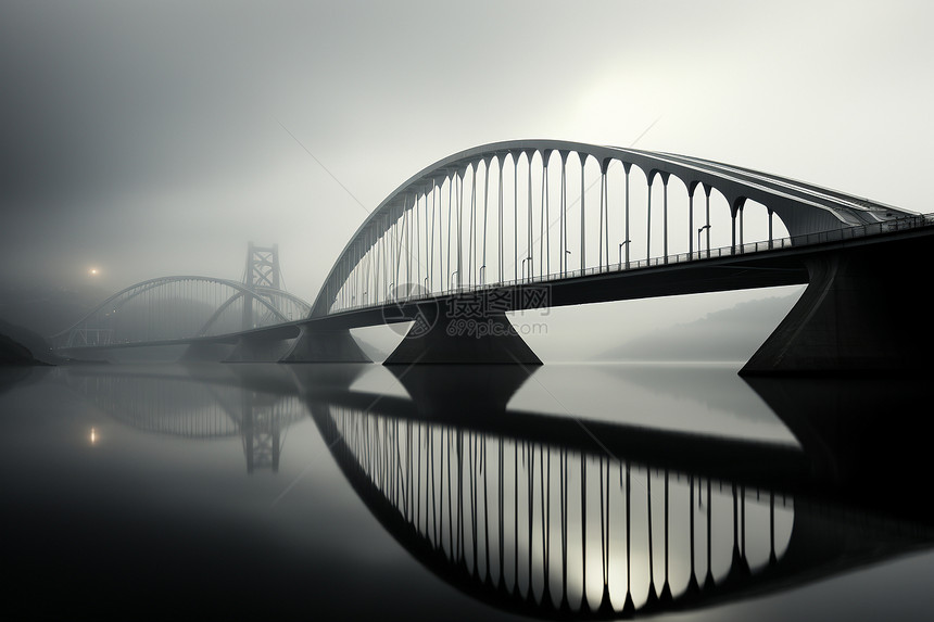 浓雾中的桥梁图片