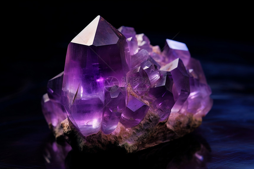 紫色宝石晶簇图片