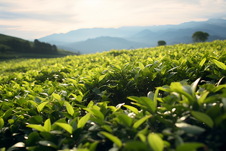 茂密的茶山背景图片