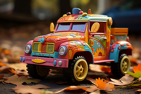 卡车玩具车色彩斑斓的玩具卡车背景