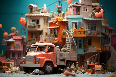 卡车模型背景图片