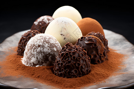 巧克力甜品盘背景图片