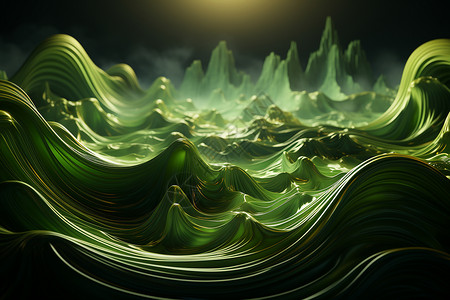 抽象绿波背景背景图片