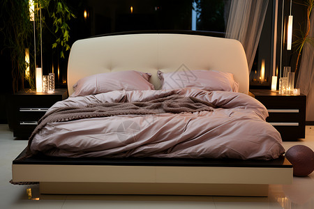 轻柔美梦的床铺背景图片