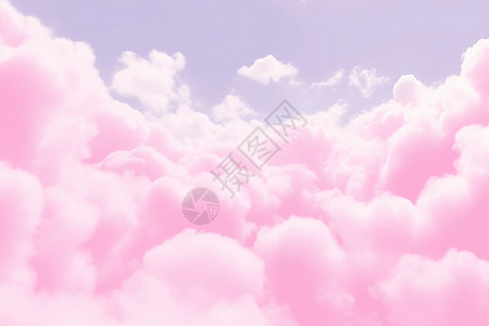 美丽的天空景色粉色的云朵插画
