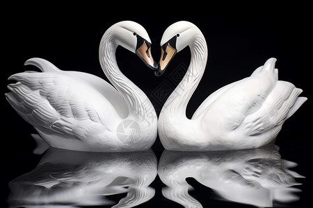 身姿优美浪漫的白天鹅设计图片