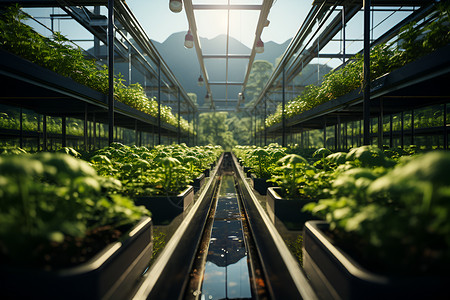 种植农场精心培育的室内温室设计图片