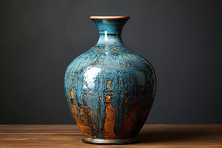 古朴典雅的陶酒罐背景图片