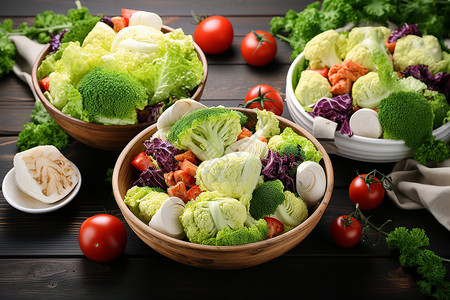 减脂餐的蔬菜沙拉背景图片