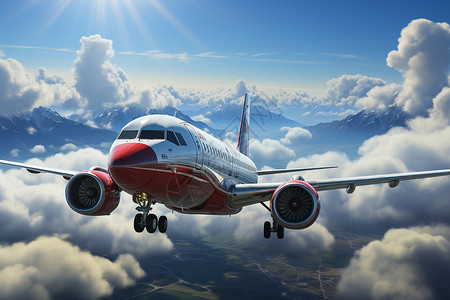 旅游客运空中飞行的客运飞机设计图片