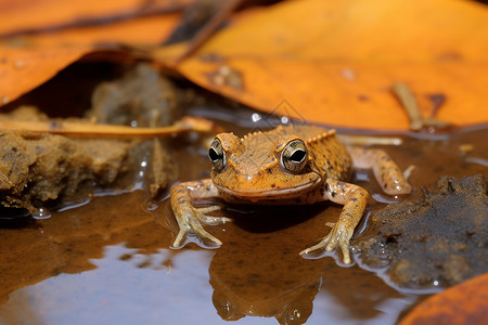 蹦蹦跳跳池塘中的青蛙背景