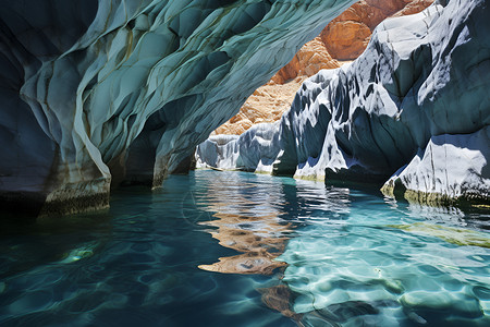 著名的大理石岩洞景观背景图片