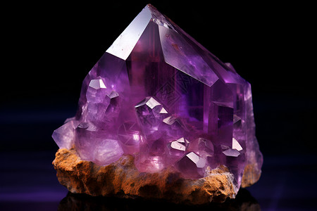 绚烂发光的紫水晶高清图片