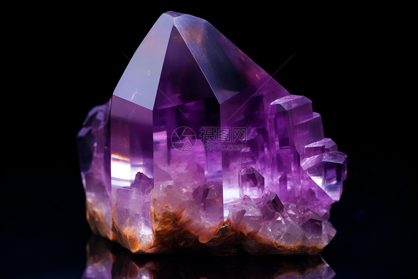神秘光芒的紫水晶图片