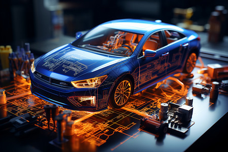 创新科技的汽车制造生产工厂背景图片