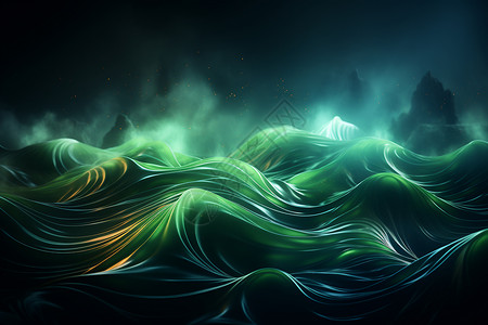 抽象创意绿色波浪背景背景图片