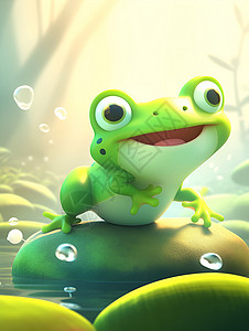 清新自然的小青蛙背景图片