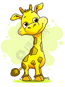 欢乐的长颈鹿插图背景图片