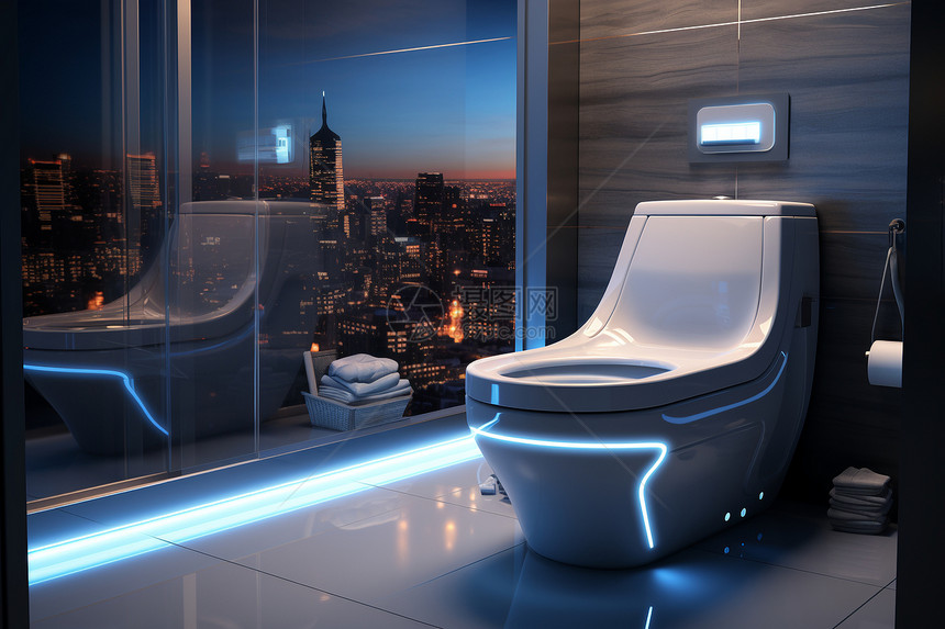 夜幕中城市的洁净与新鲜-智能厕所的清新消臭系统图片