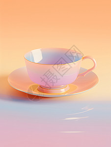 创意艺术美感的玻璃茶杯背景图片