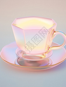 琥珀色的玻璃茶杯背景图片