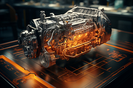 雕刻工匠工业汽车发动机生产工厂设计图片