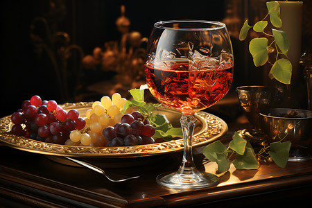 红酒与美食花与红酒素材高清图片