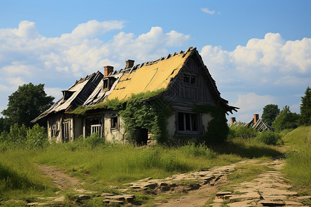 乡村的住宅小屋背景图片