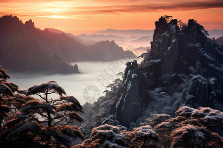 黄山的风景背景图片