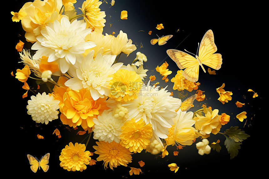 黄色花朵的手工艺图片