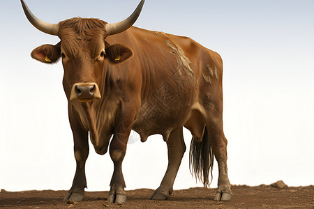 白色背景上的牛背景图片