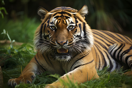 动物园的老虎背景图片