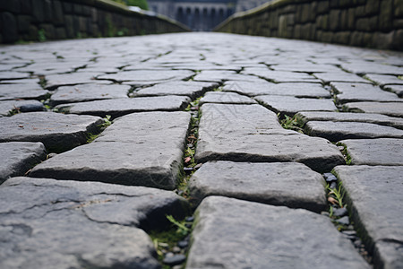 古老的石子路街道背景图片