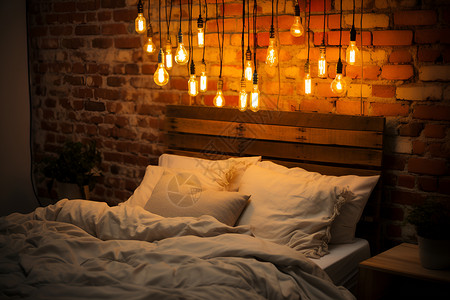 夜晚的温馨小卧室背景图片