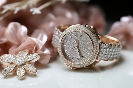 精美的手表配饰钻石表高清图片
